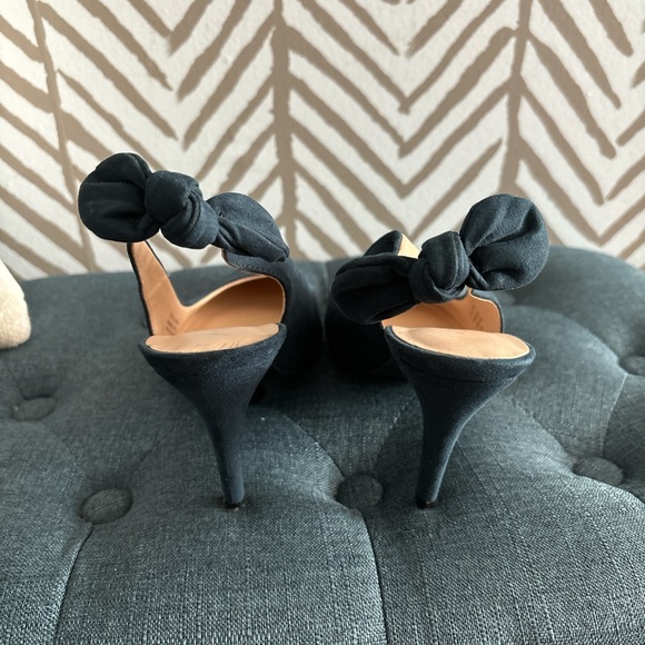 Ann Taylor Blue Bow Open Back Heels size 7 1/2 - Picture 3 of 5
